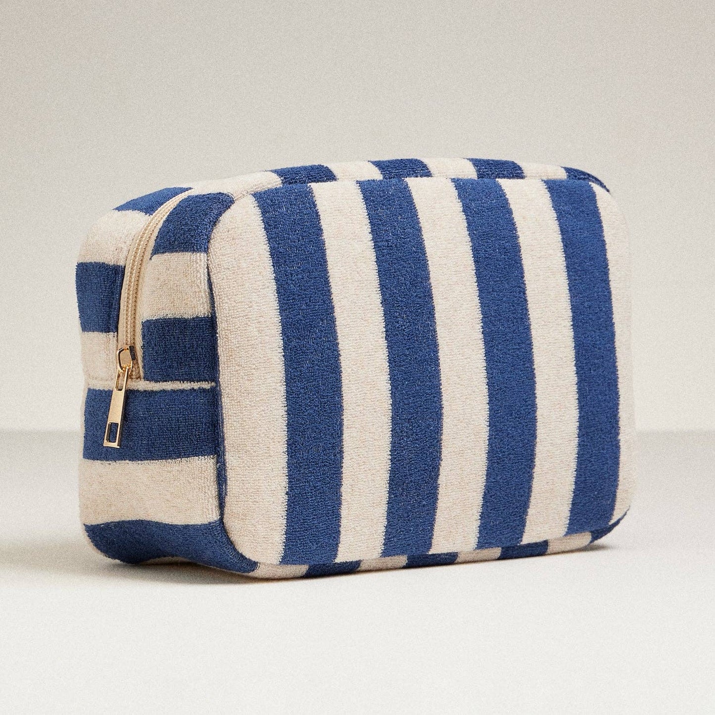 Striped Terry Fabric Travel Pouch