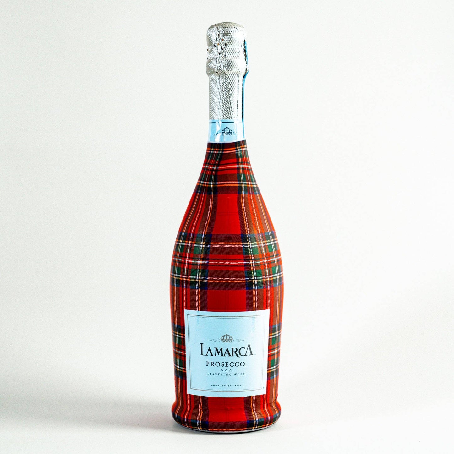 Beau Bottles – Red & Green Christmas Tartan (Prosecco)