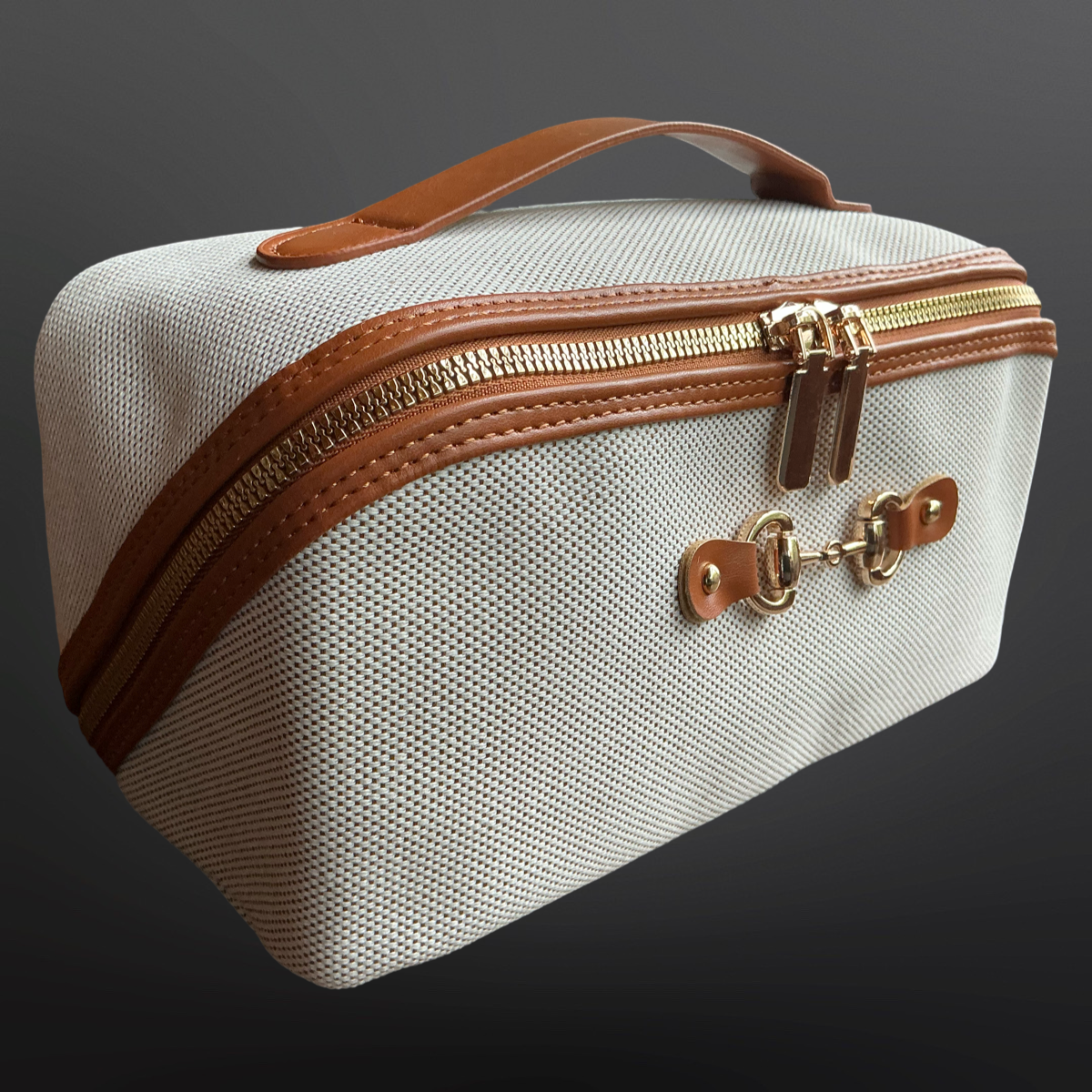 Western Equestrian Canvas Toiletry Bag With Snaffle Bit