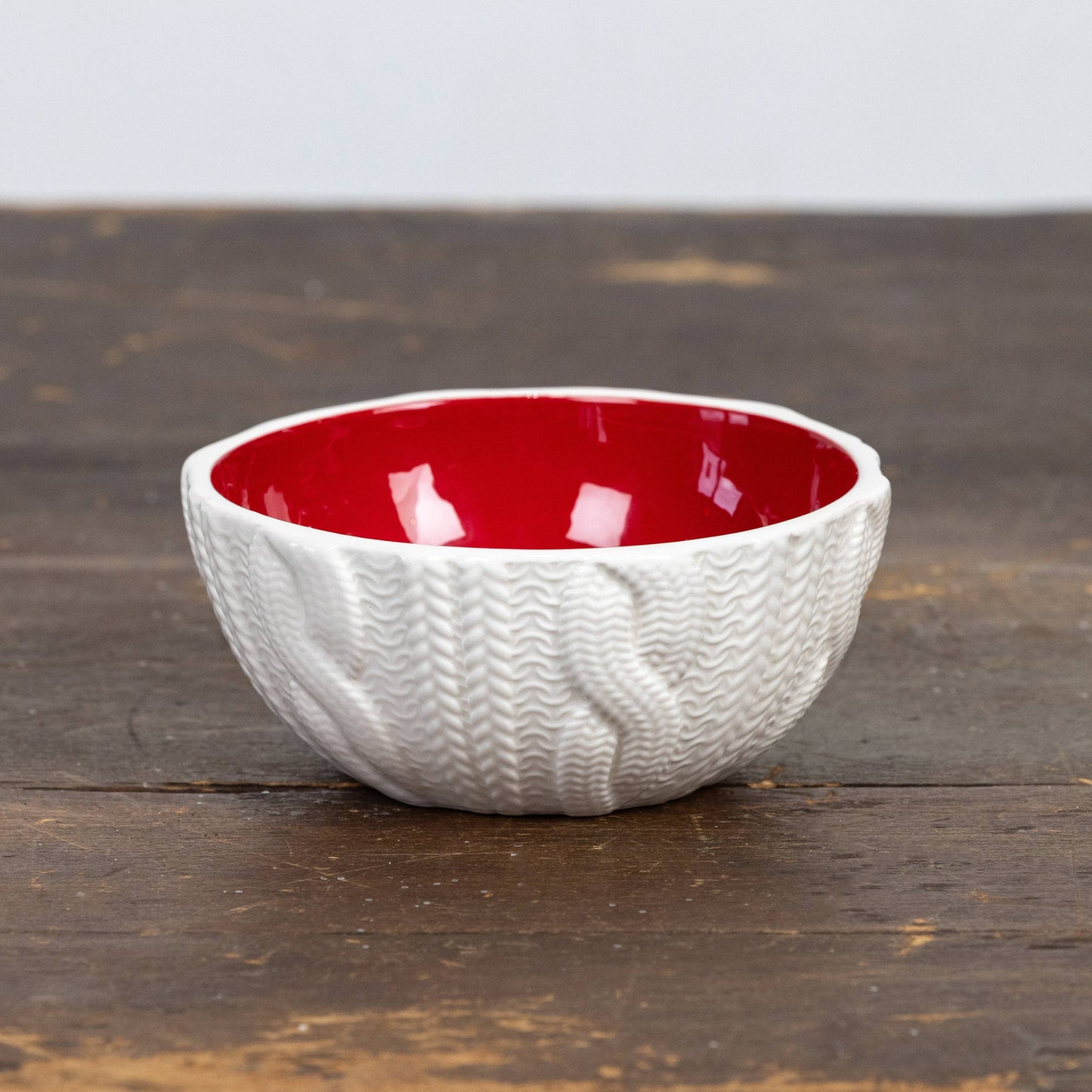 Cream Knit Ceramic Bowl – 5”