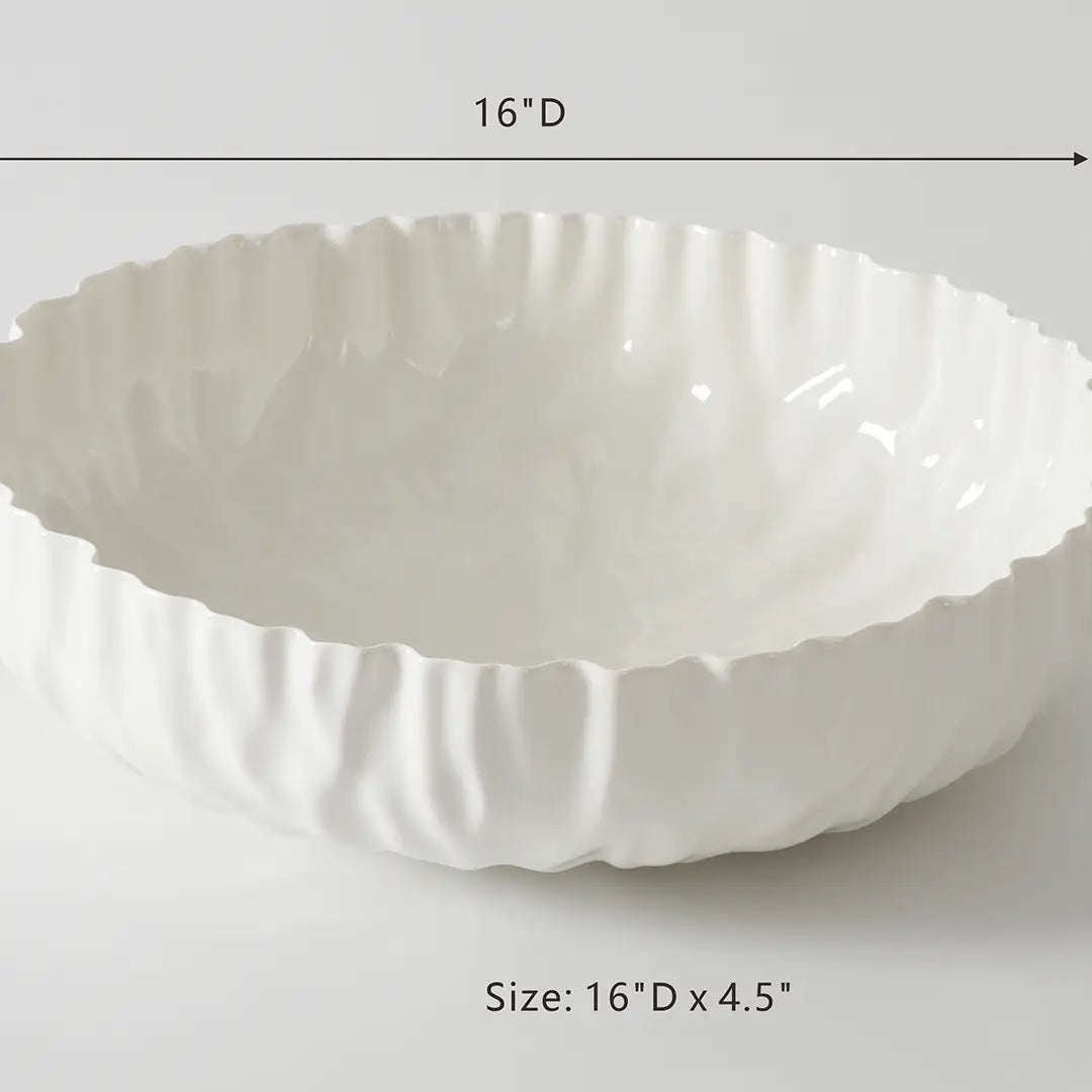 Extra Large Shallow Bowl in Mascali Bianca