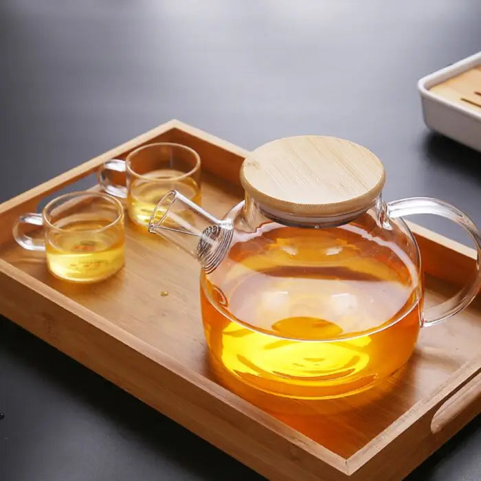 Glass See Through Teapot with Cork Lid