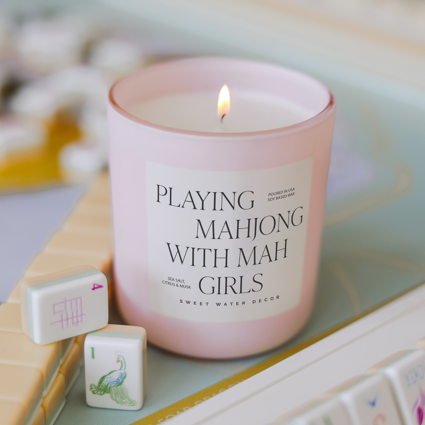 Playing Mahjong with Mah Girls Soy Candle