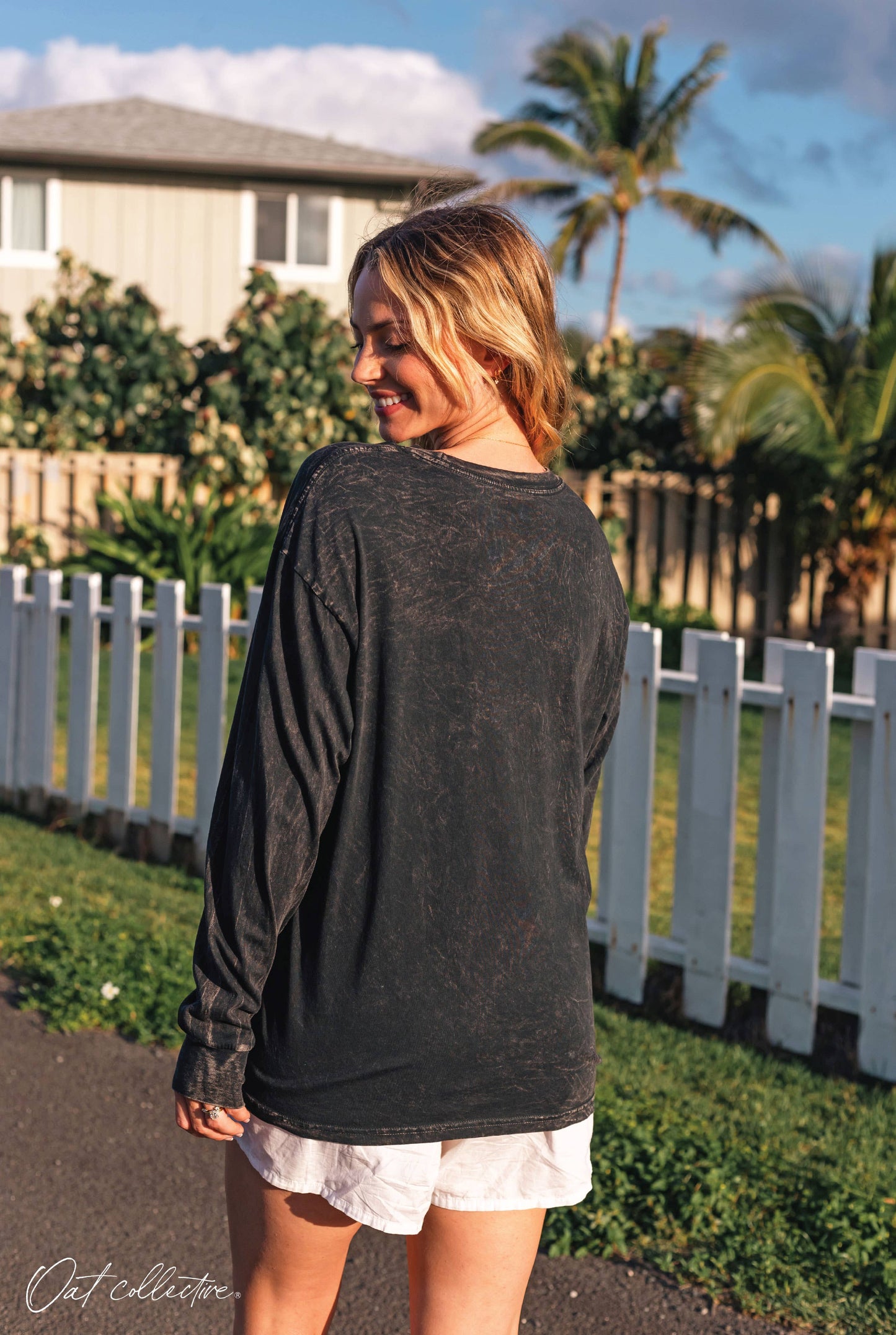 GOLF WIVES Mineral Washed Long Sleeve Graphic: FOREST / L