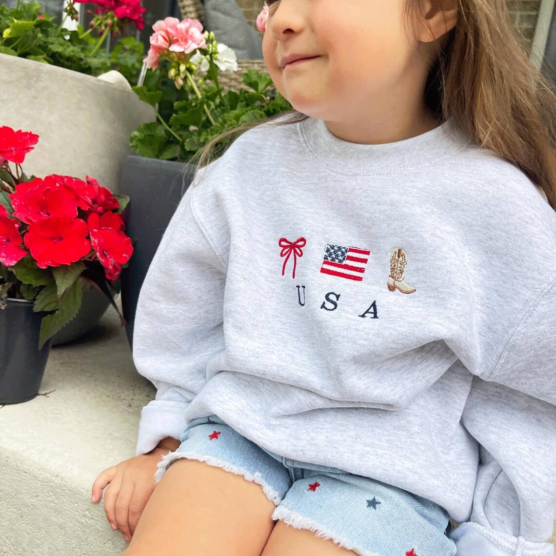 Youth USA Icons Embroidered Sweatshirt