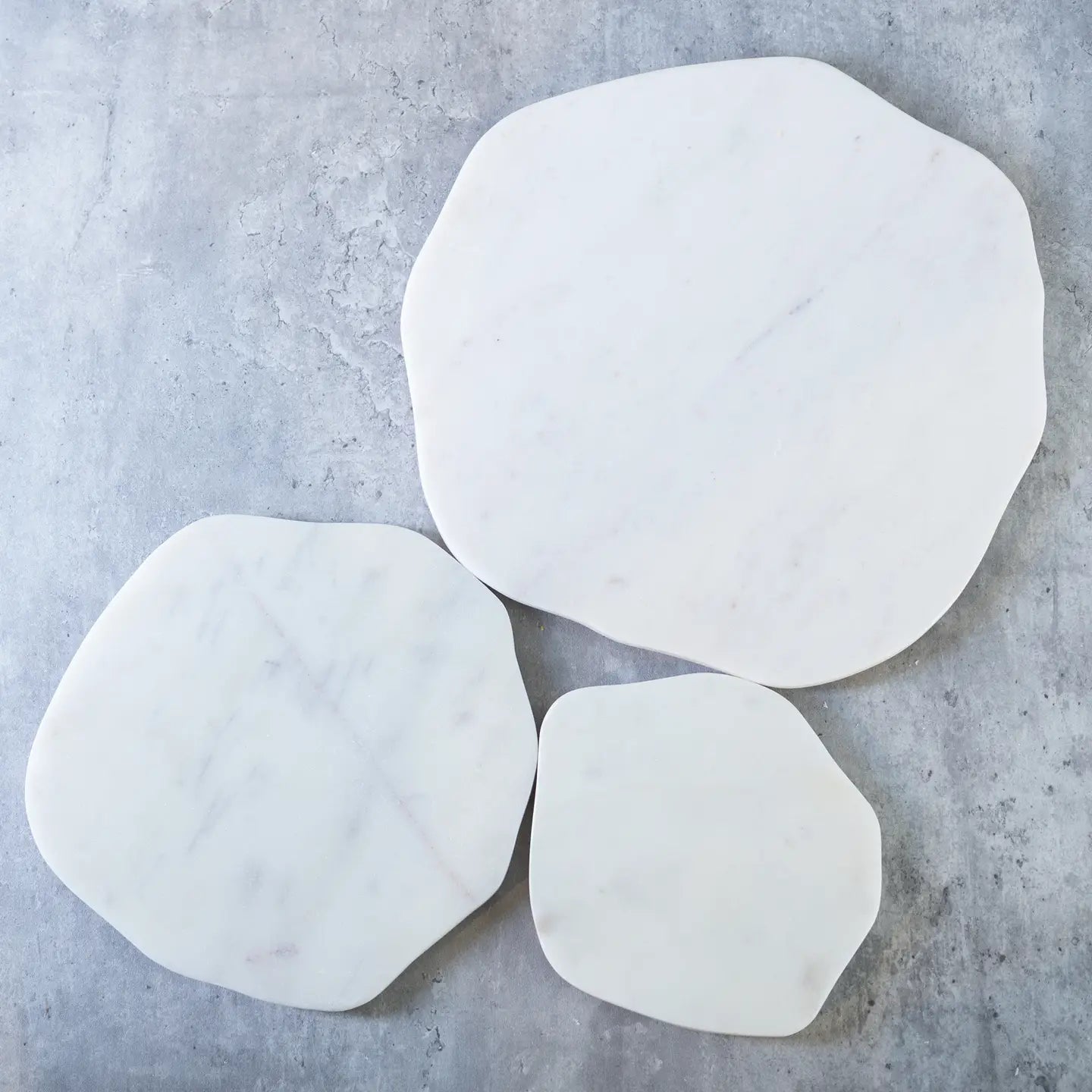 White Marble Organic Shaped Plate