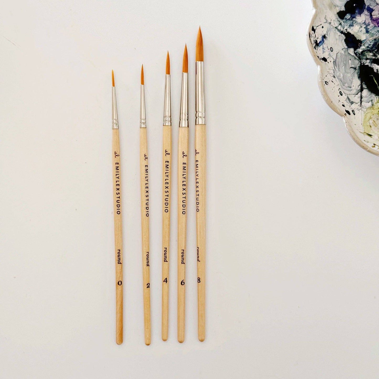 Watercolor Paintbrush Set – Five Wooden Brushes