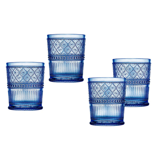 Claro Blue Double Old Fashion Glass