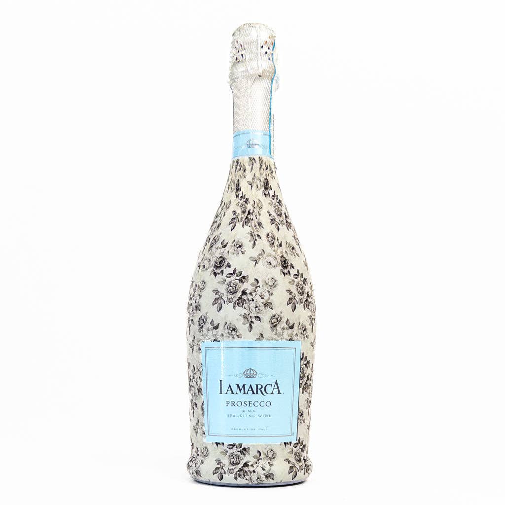 Beau Bottles Black and White Floral - Prosecco Collection