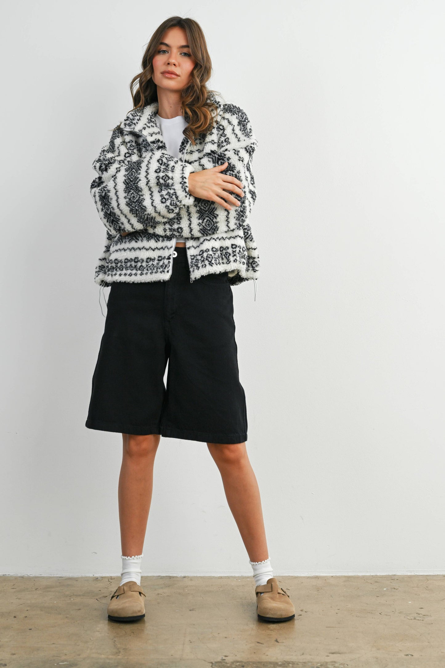 The Camden Jacket – Taupe Fleece Zip-Front