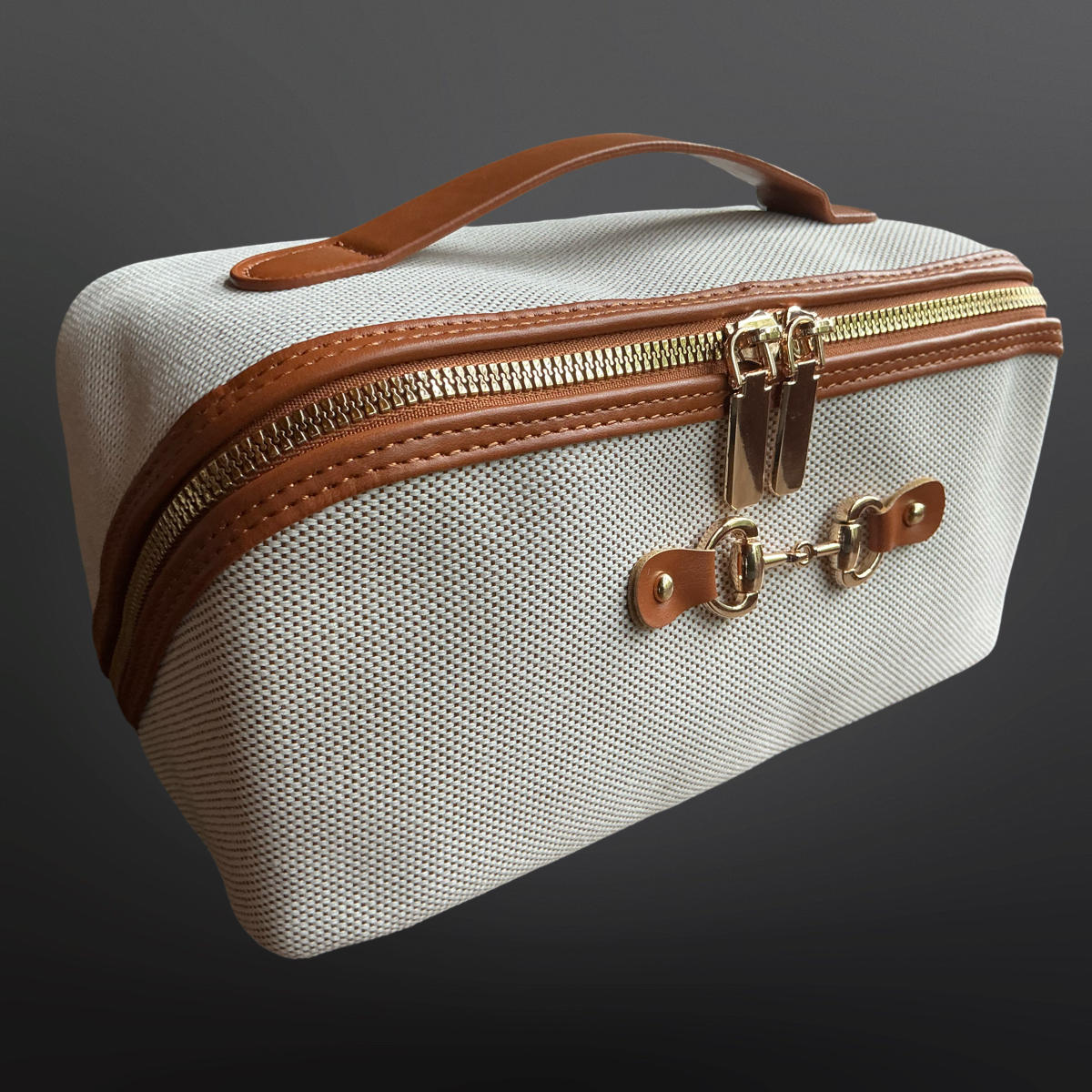 Western Equestrian Canvas Toiletry Bag With Snaffle Bit