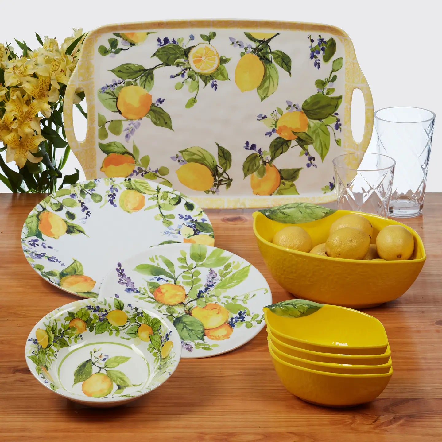 Lemon Zest Melamine Bowl Set