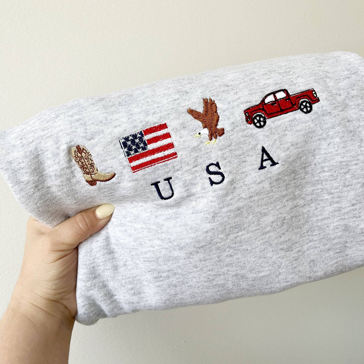 USA Navy Embroidered Icons Crewneck Sweatshirt