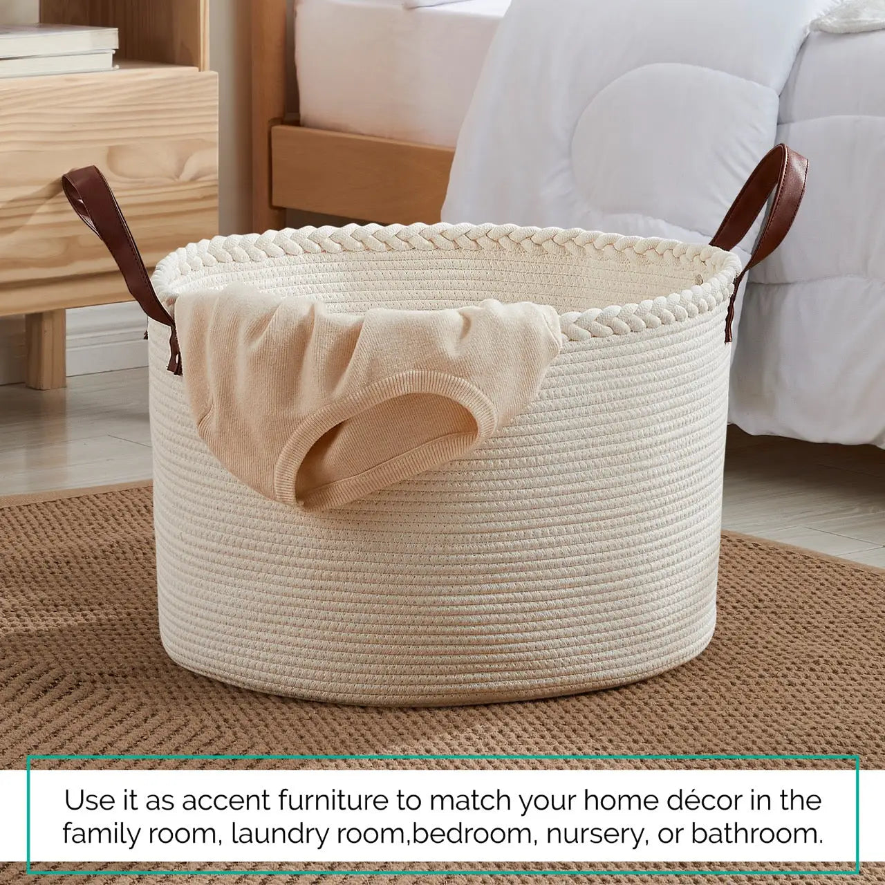 Extra Large Round Cotton Rope Storage Basket