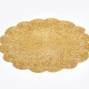 Beaded Gold Swirl Petal Placemat