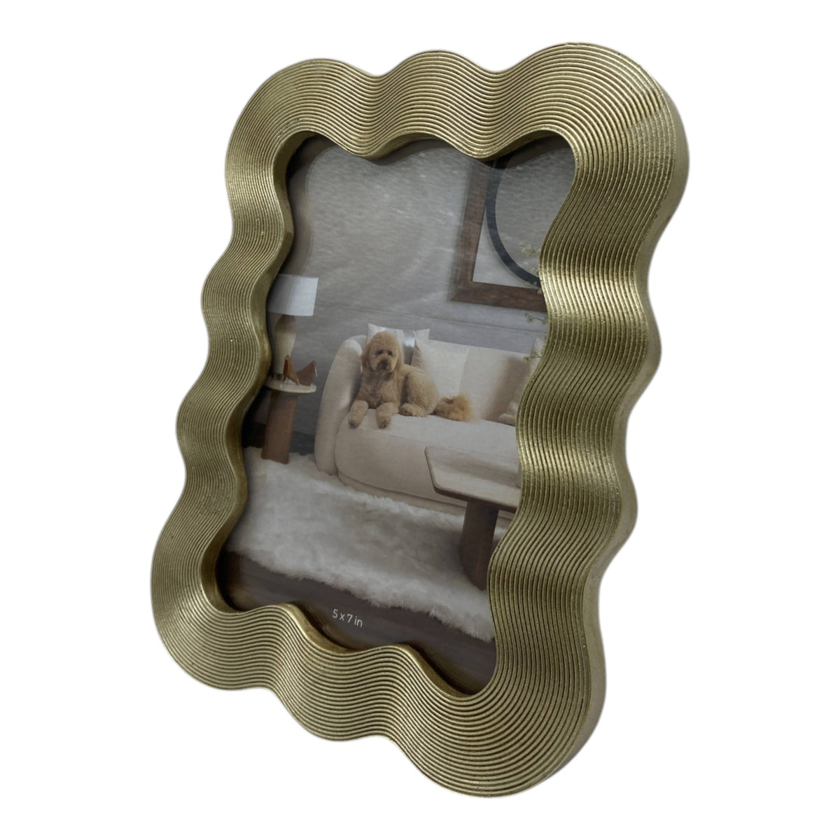 Photo Frame - Gold Resin Squiggly Wave Border, 5x7 in.