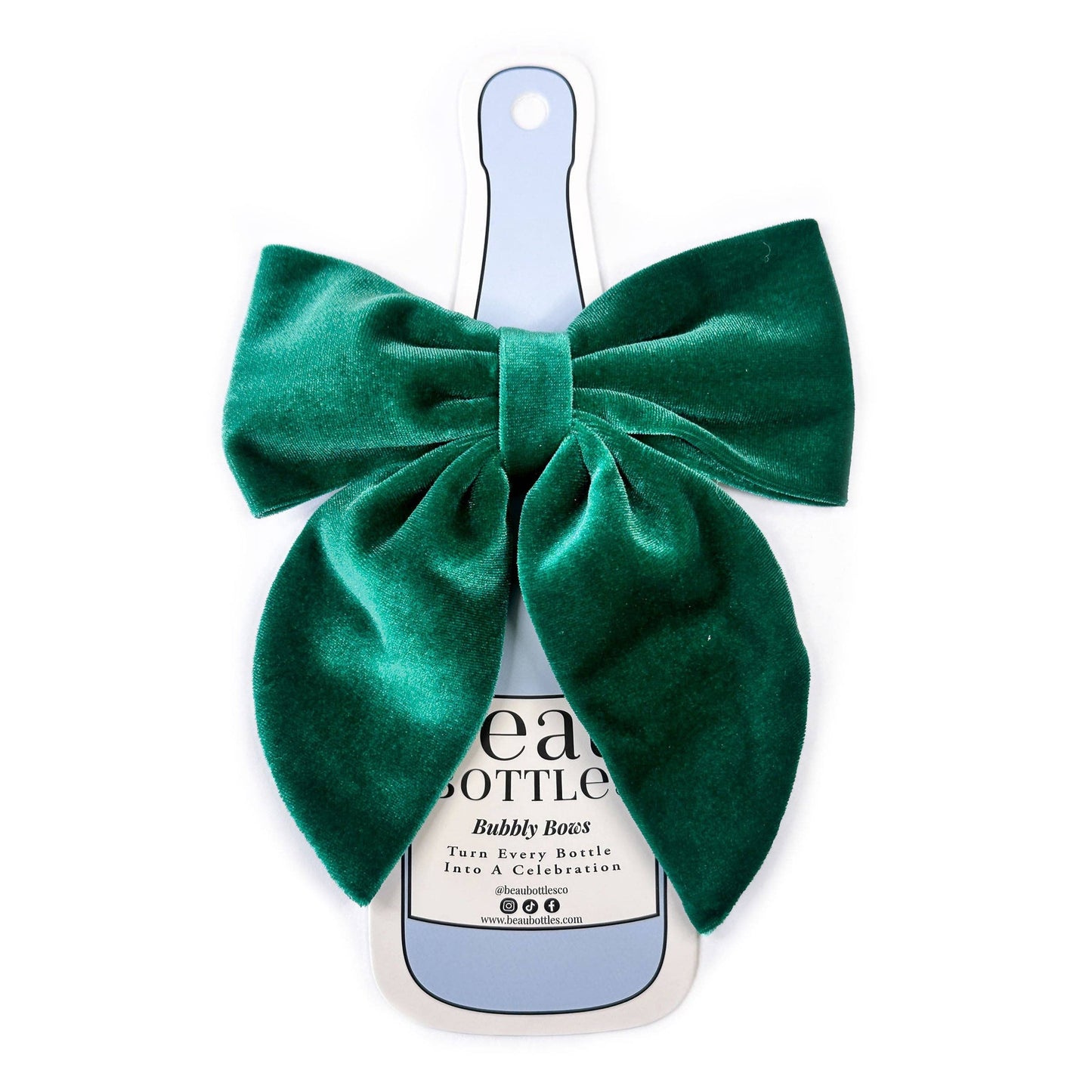 Beau Bottles – Green Velvet Bottle Bow