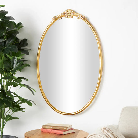 Vintage Gold Metal Wall Mirror