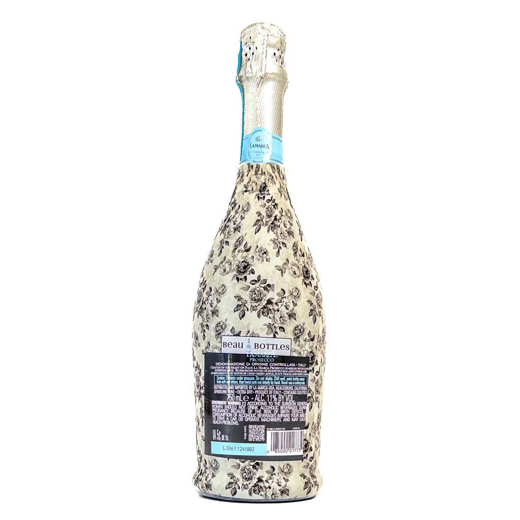 Beau Bottles Black and White Floral - Prosecco Collection