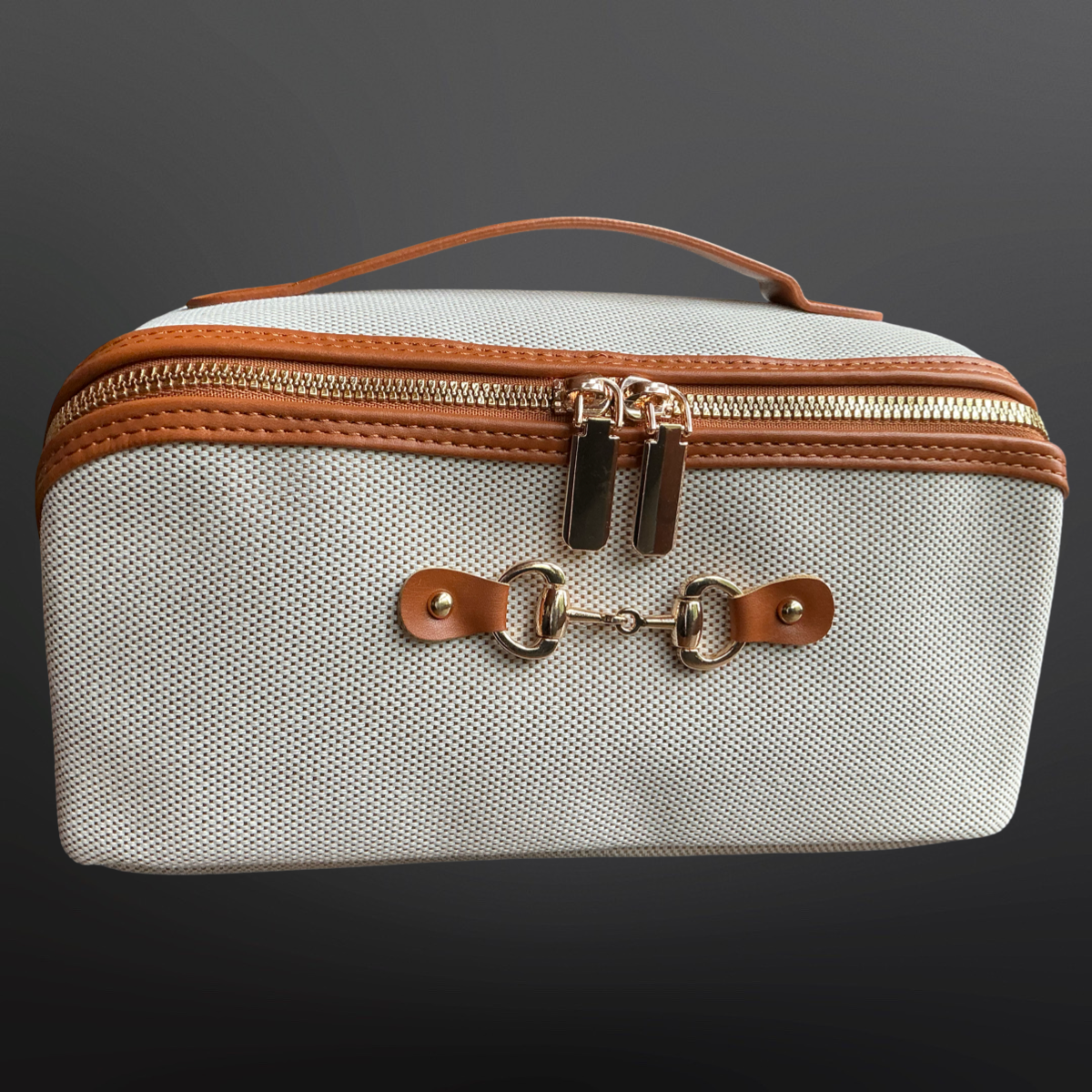 Western Equestrian Canvas Toiletry Bag With Snaffle Bit