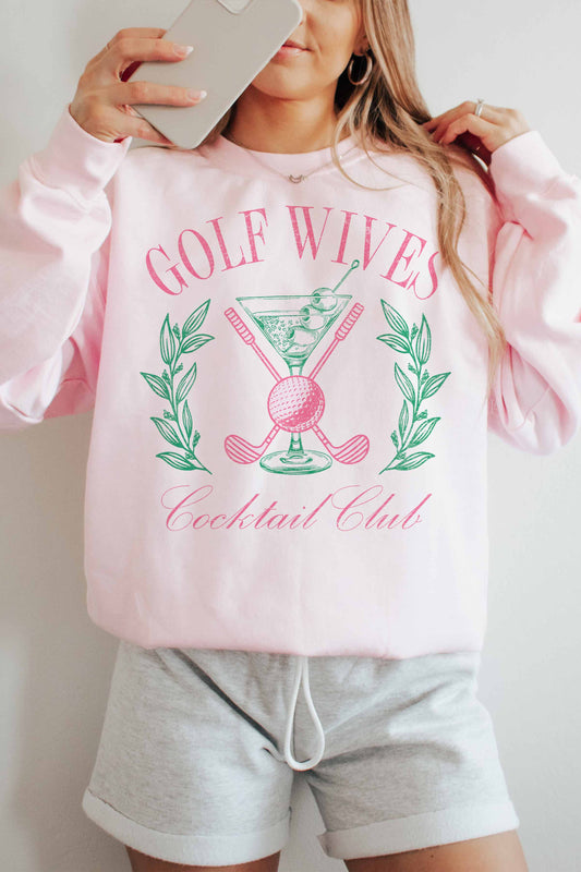 [G1929X-OSS]-GOLF WIVES COCKTAIL CLUB OVERSIZED SWEATSHIRTS: SAND / M/L