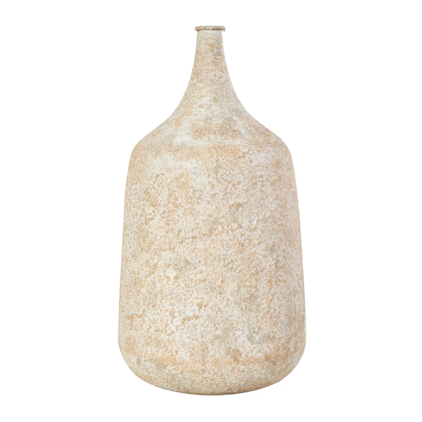 Rustic Beige Metal Vase