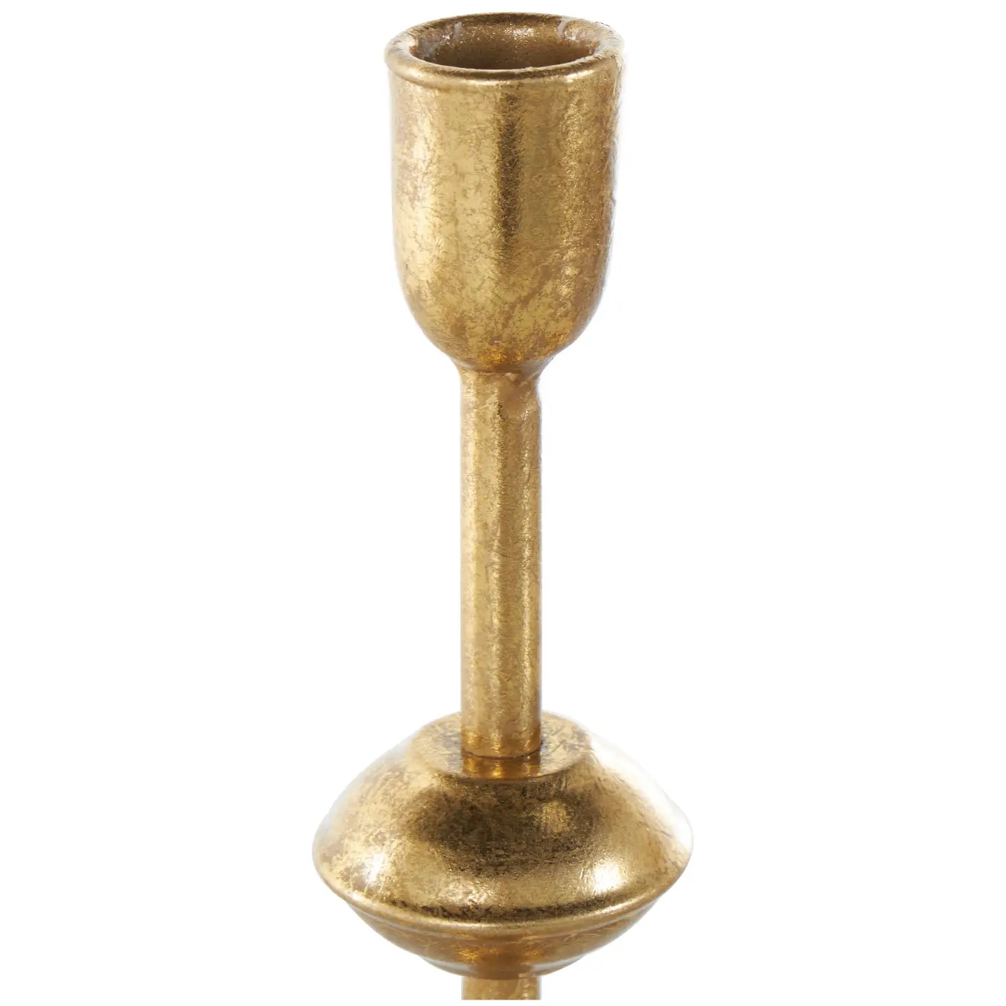 Contemporary Gold Metal Candle Holder Set