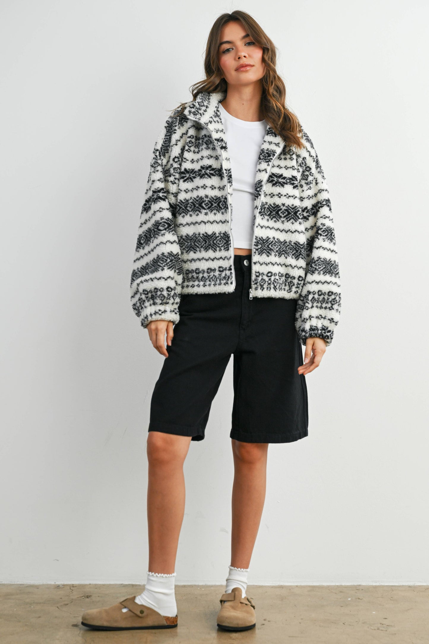 The Camden Jacket – Taupe Fleece Zip-Front