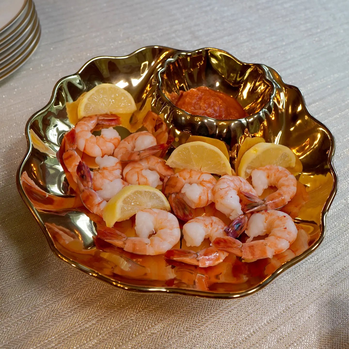 Gold Coast Metallic Glazed Porcelain Platter