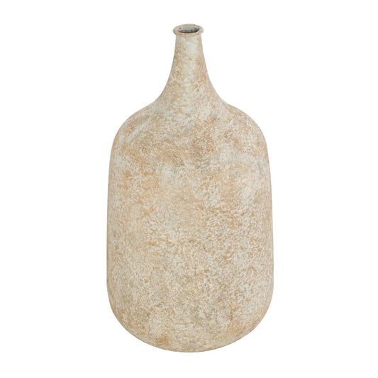 Rustic Beige Metal Vase