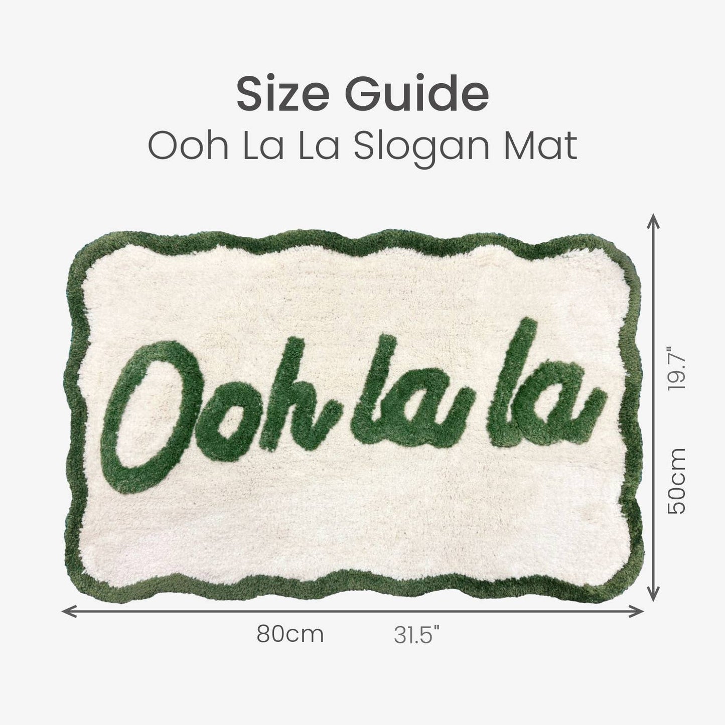Ooh La La Slogan Scallop Bath Mat (Non-Slip)