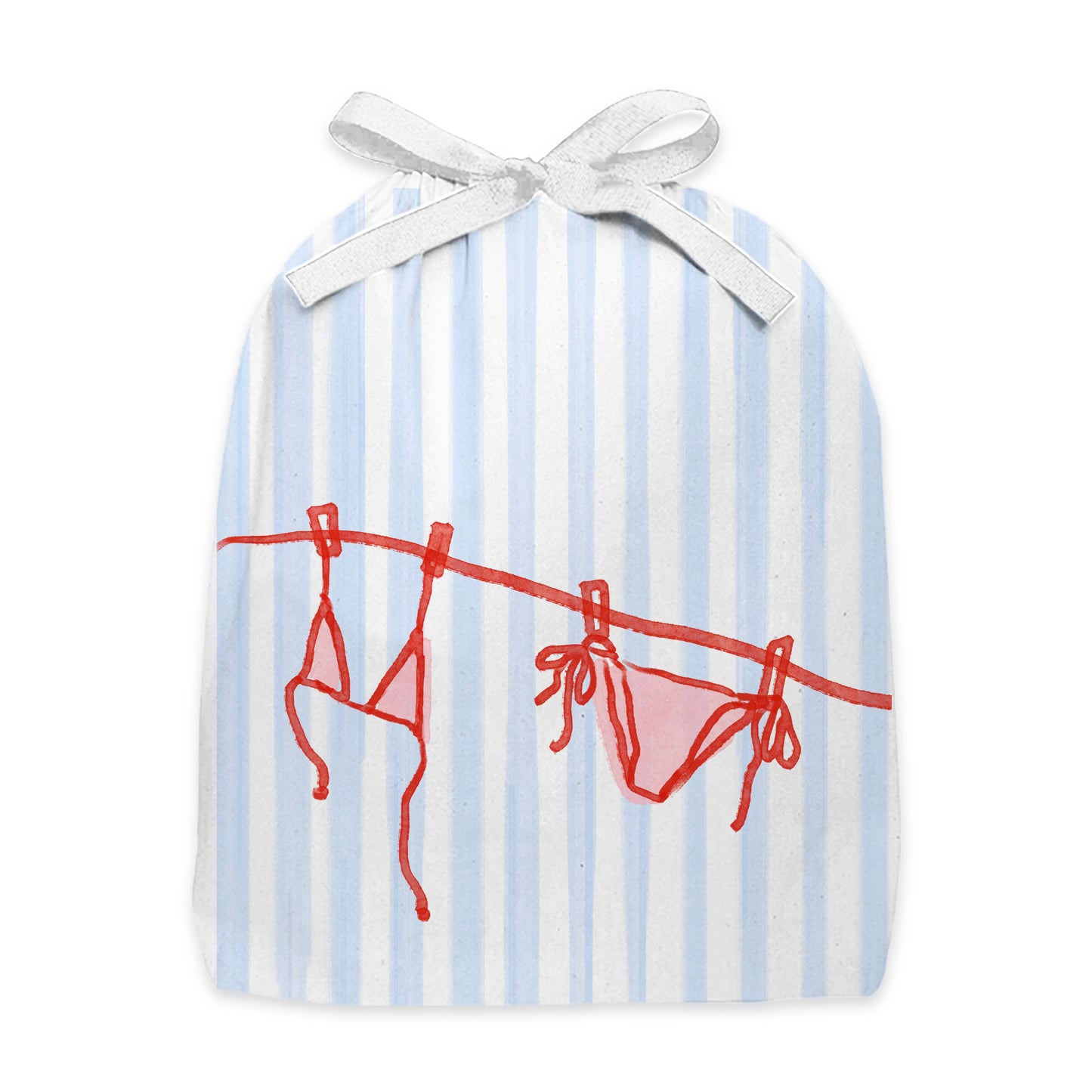 Blue Stripe Swimsuit Bag