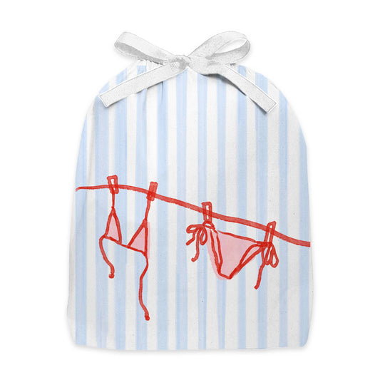 Blue Stripe Swimsuit Bag