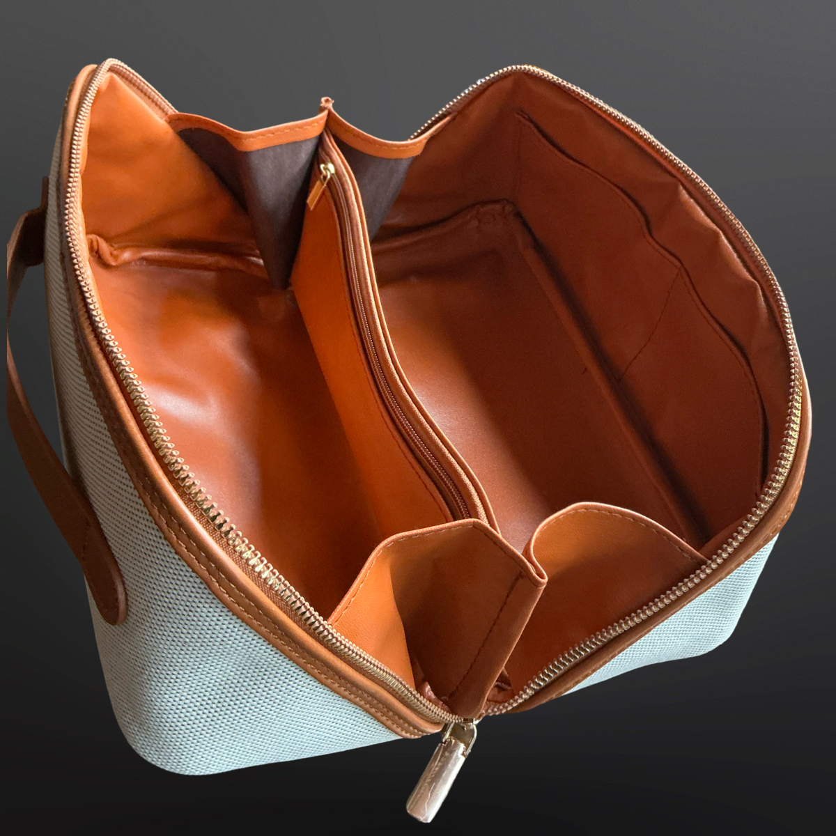 Western Equestrian Canvas Toiletry Bag With Snaffle Bit