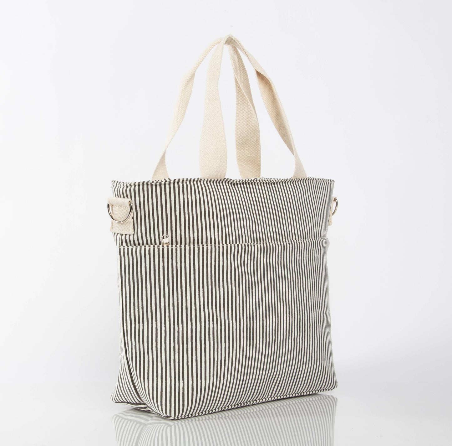 Striped Cooler Tote – Pastel Yellow