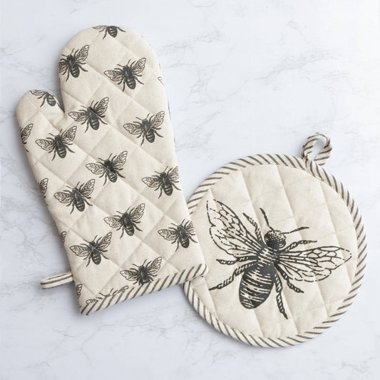Oven Mitt And Pot Holder - Bee (Pk/04 Ast)