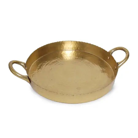 Gilded Hammered Handle Tray