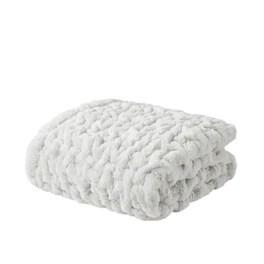 Ruched Fur Throw