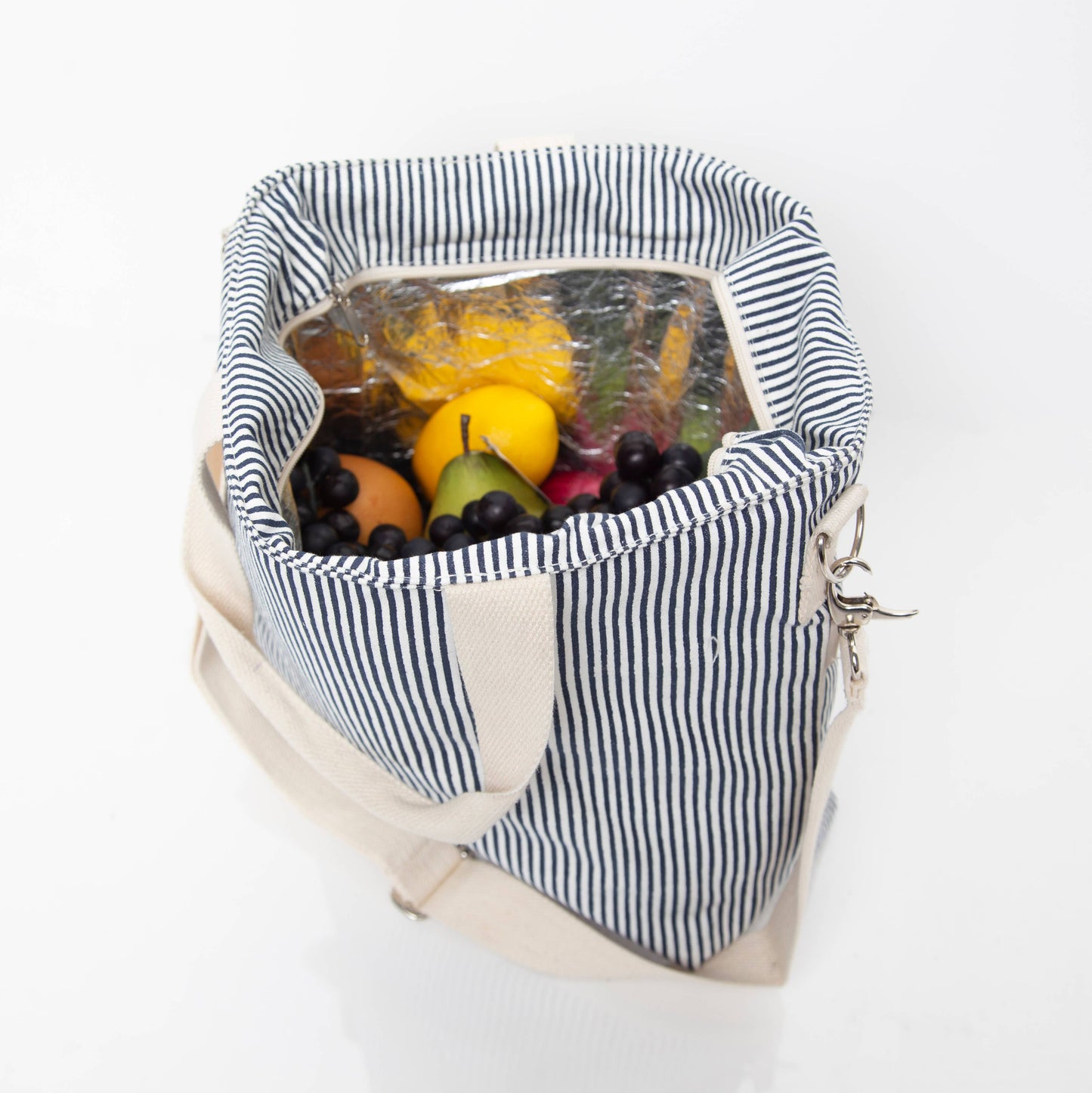 Striped Cooler Tote – Pastel Yellow