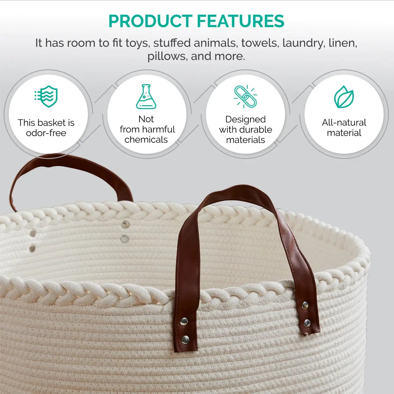 Extra Large Round Cotton Rope Storage Basket