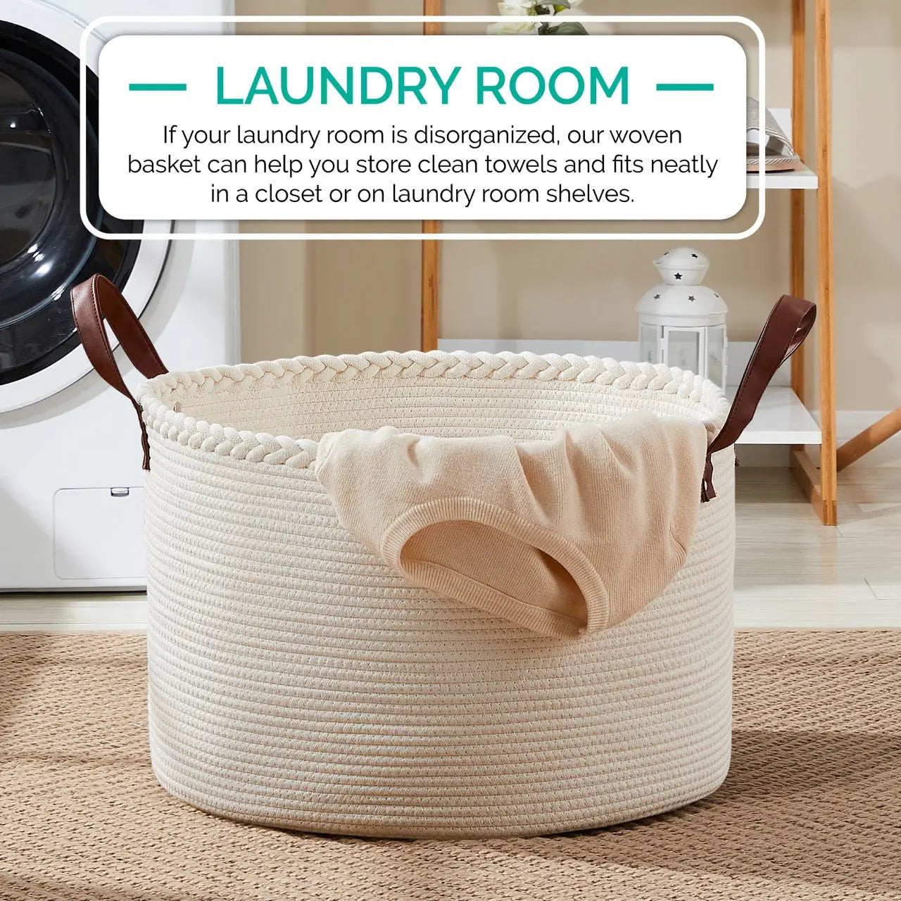 Extra Large Round Cotton Rope Storage Basket