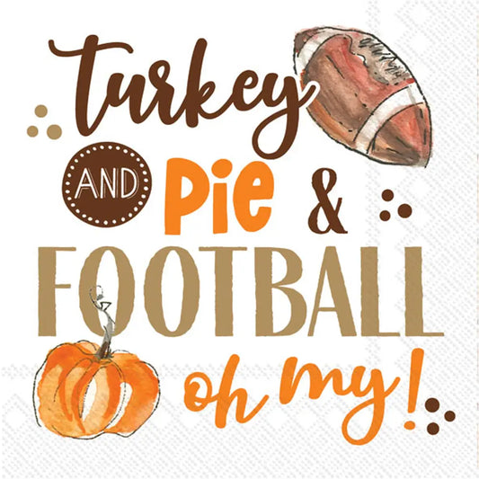 Turkey and Pie & Football Cocktail Napkins