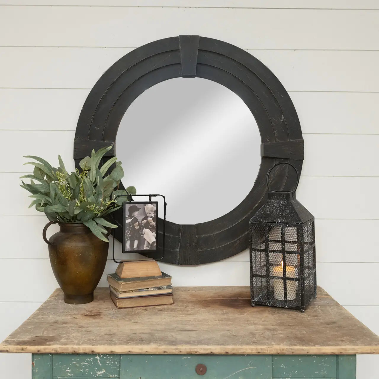 Round Black Wall Mirror